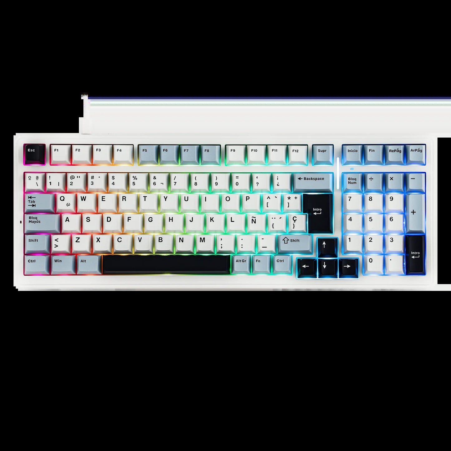 AULA F99 ISO-ES 96% QWERTY Layout Hot-Swap Spanish Gaming Keyboard with Cable RGB Backlighting Pre-Lubricated Linear Switch