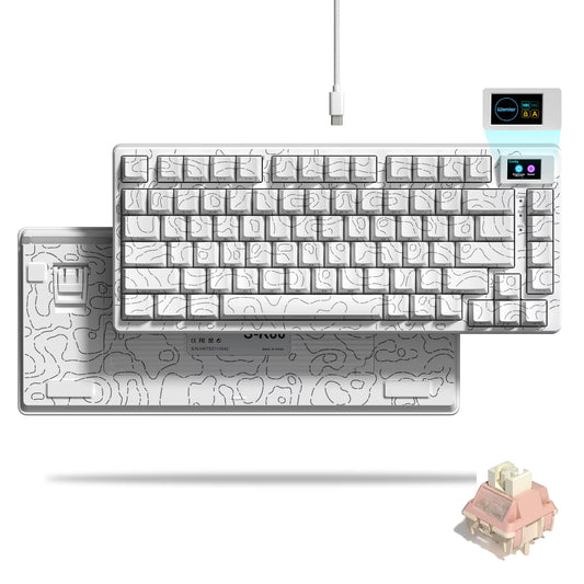 S-K80 75% Coffee Cat Keyboard with OLED Display Mechanical Gaming Keyboard Hot Swap Keyboard Gasket RGB Custom Keyboard